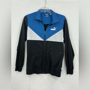 PUMA Men's Blue, White, and Black Windbreaker